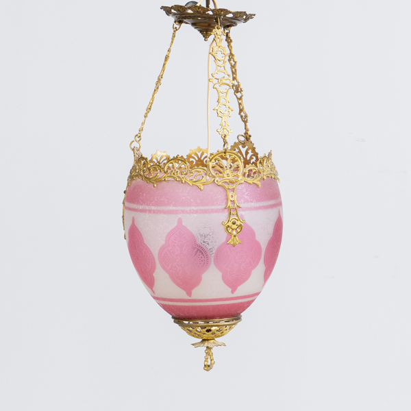 MÅNSKENSAMEPEL, mässing och glas, 1800-tal
