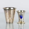 BÄGARE, 2 st, silver, CG Hallberg, 1955 samt KGM 1906 