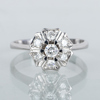 RING, 18k vitguld, med briljantslipade diamanter, sannolikt 1900-talets andra hälft