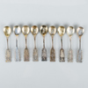 KAFFESKEDAR, 9 st, silver, tot vikt ca 121 g