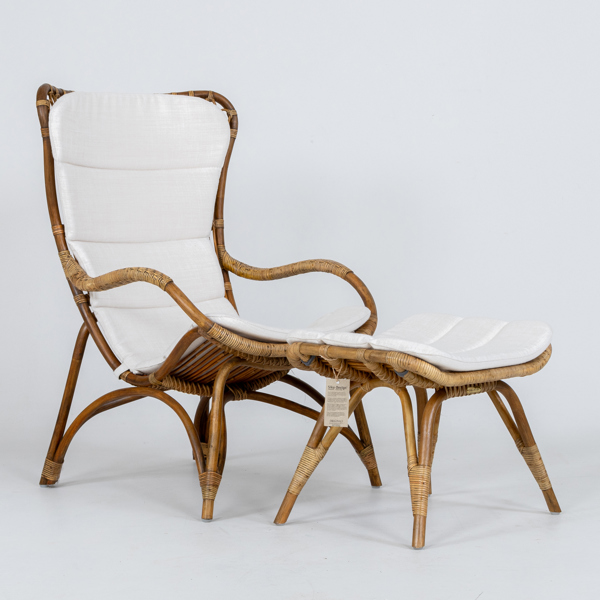 FÅTÖLJ MED FOTPALL, konstrotting, "Monet", Sika Design, nutida