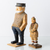 FIGURER, 2 st, snidat och bemålat trä, signerad Pettersson samt Sson Klutsjö, 1900-tal