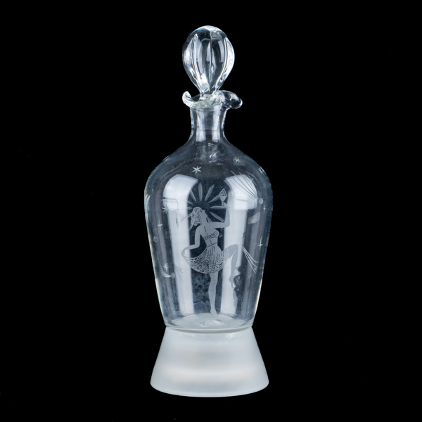 KARAFF / SPELDOSA, glas, 1900-talets andra hälft