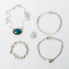 SILVERSMYCKEN, 5 del, bla collier och armband