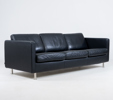SOFFA, "Johan", Dux, svart läder, 2000-tal