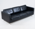 SOFFA, "Johan", Dux, svart läder, 2000-tal