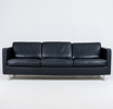SOFFA, "Johan", Dux, svart läder, 2000-tal