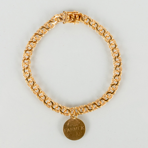 ARMBAND, 18k guld, stämplar TC