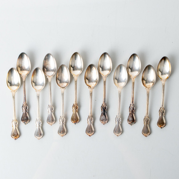 KAFFESKEDAR, 12 st, silver, GAB, 1954