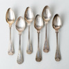 TESKEDAR, 6 st, silver, "Gammal Fransk", svenska stämplar CJ 1875