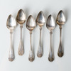 TESKEDAR, 6 st, silver, snarlik "Gammal Fransk" modell, FH, 1856