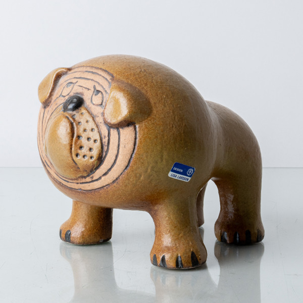 LISA LARSON, figur, stengods, "Bulldog" ur serien "Kennel", Gustavsberg