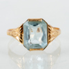 RING, 18k guld, med akvamarin, svenska stämplar 1962