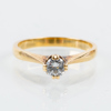 ENSTENSRING, 18k guld, svenska stämplar GD & Co 1978, med briljantslipad diamant ca 0.22 ct