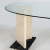 MATBORD, travertin och glas, 1900-/2000-tal