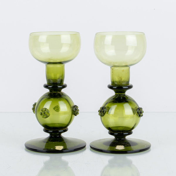 LJUSSTAKAR, 1 par, glas, Åfors, 1900-talets andra hälft