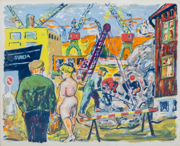 ALBIN AMELIN (1902-1975), färglitografi, signerad och numrerad 32/310