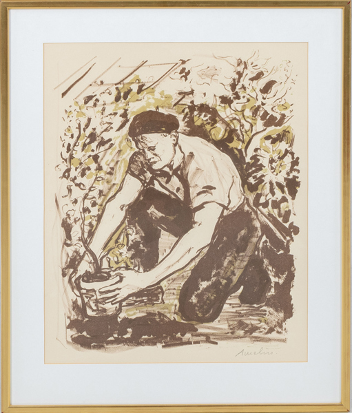 ALBIN AMELIN (1902-1975), litografi, signerad