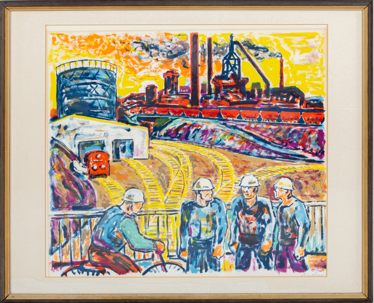 ALBIN AMELIN (1902-1975), färglitografi, signerad