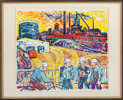 ALBIN AMELIN (1902-1975), färglitografi, signerad