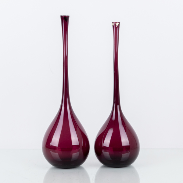 ARTHUR PERCY, 1 par bulbvaser, glas, Gullaskruf, 1900-talets mitt