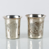 BÄGARE, 2 st, silver, bla svenska stämplar
