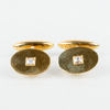 SKJORTKNAPPAR, 1 par, 18k guld, med gammalslipade diamanter, sannolikt Einar Bohin Linköping, 1900-talets mitt