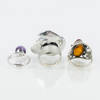 RINGAR, 3 st, silver och metall, 1900-tal