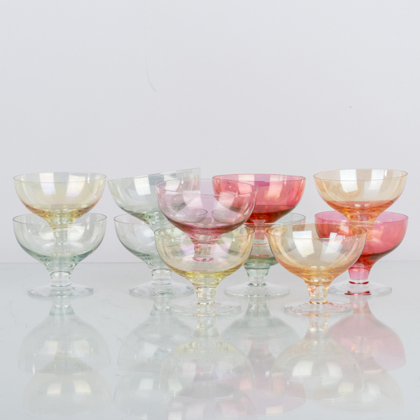 COUPESKÅLAR, 11 st, glas, 1900-talets andra hälft