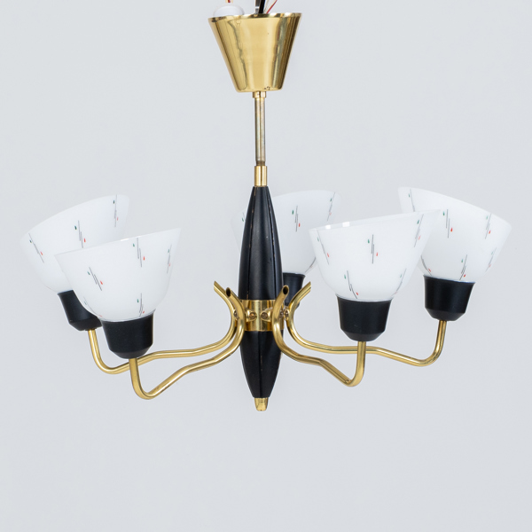 TAKLAMPA, mässing, 1950-/60-tal
