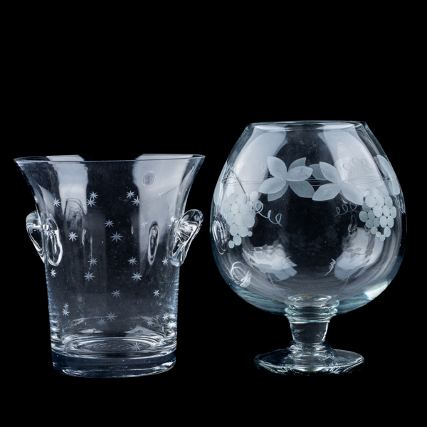 ISHINK OCH BÅLSKÅL, glas, 1900-/2000-tal