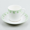KAFFEKOPPAR MED FAT, 7 st, benporslin, "Gunnar", Gunnar Wennerberg, Gustavsberg, 1900-talets andra hälft