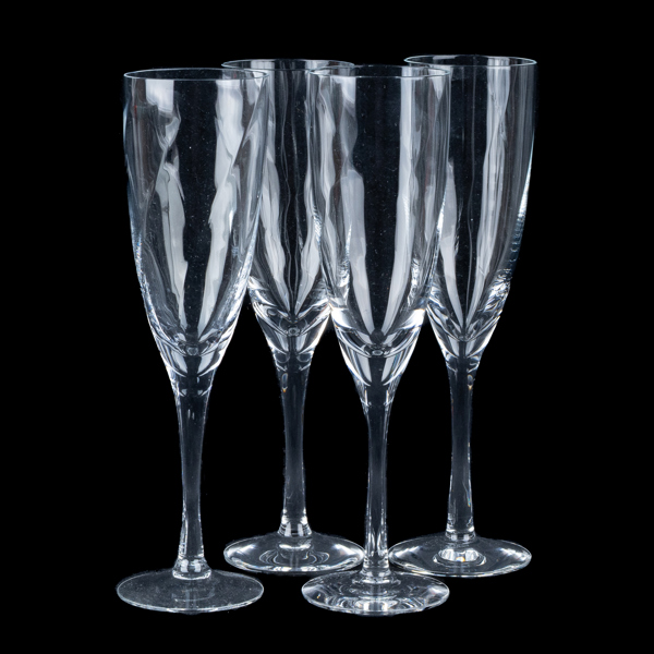 BERTIL VALLIEN, 4 st champagneglas, "Chateau", Kosta Boda