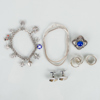 SAMLING SILVERSMYCKEN, bla manschettknappar, armband och halskedja, 1900-/2000-tal
