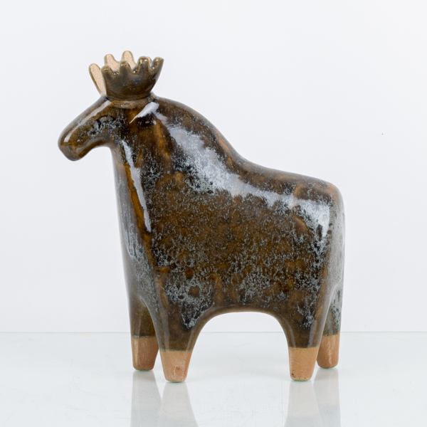 LISA LARSON, figur, stengods, "Älg" ur serien "Stora Zoo", Gustavsberg
