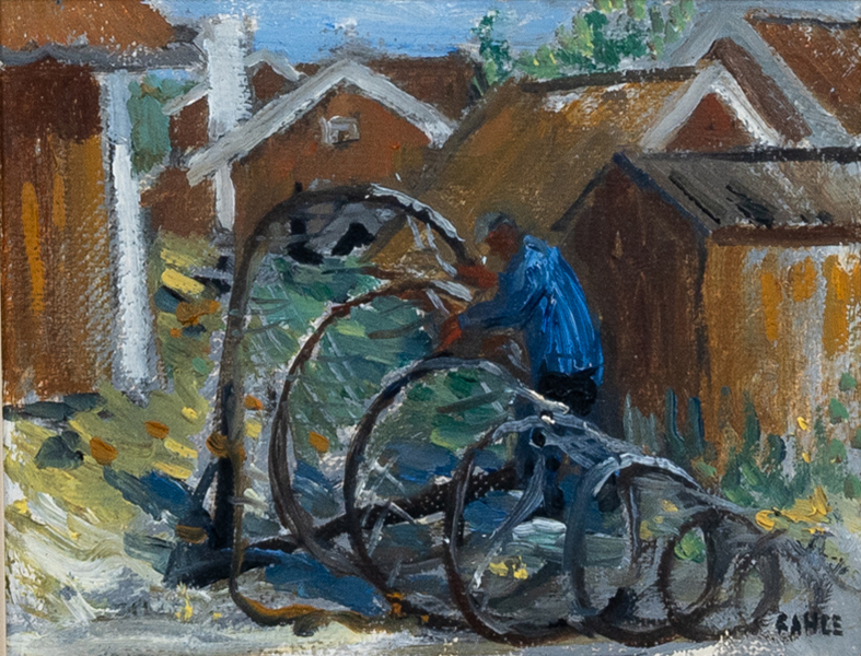 GUSTAV ADOLF FAHLE (1906-1989), olja på pannå, signerad