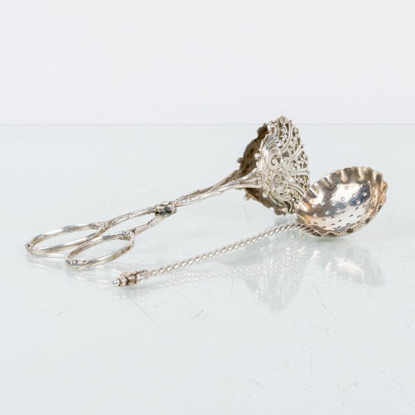 KAKTÅNG OCH STRÖSKED, silver, bla GAB, 1900-talets första hälft