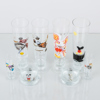 ÖL- OCH SNAPSGLAS, 8 st, glas, dekor av Lasse Åberg, 1900-/2000-tal