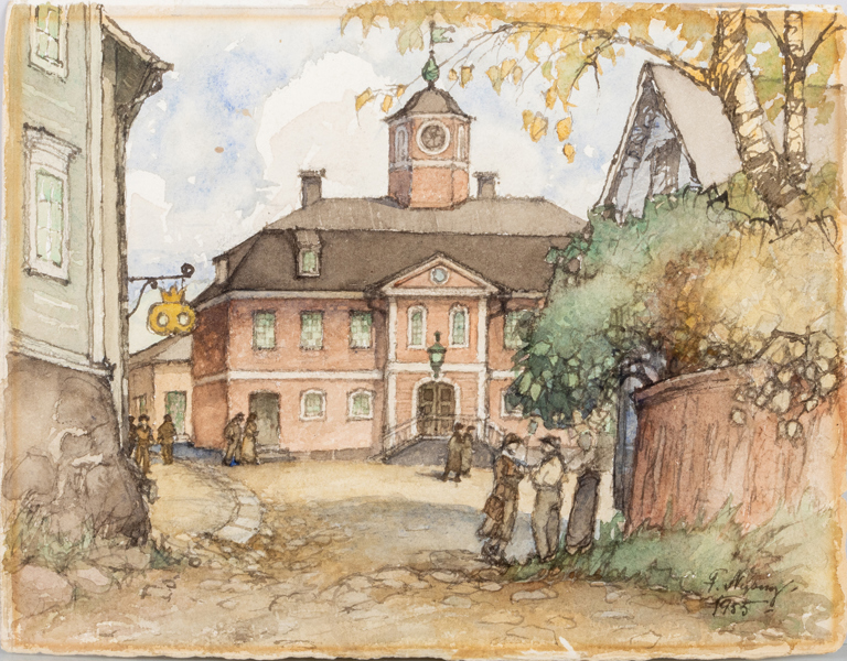 FRANS NYBERG (1882-1962), akvarell, signerad och daterad 1955