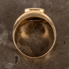 RING, 18k guld, med syntetisk safir, tot vikt ca 2,9 g