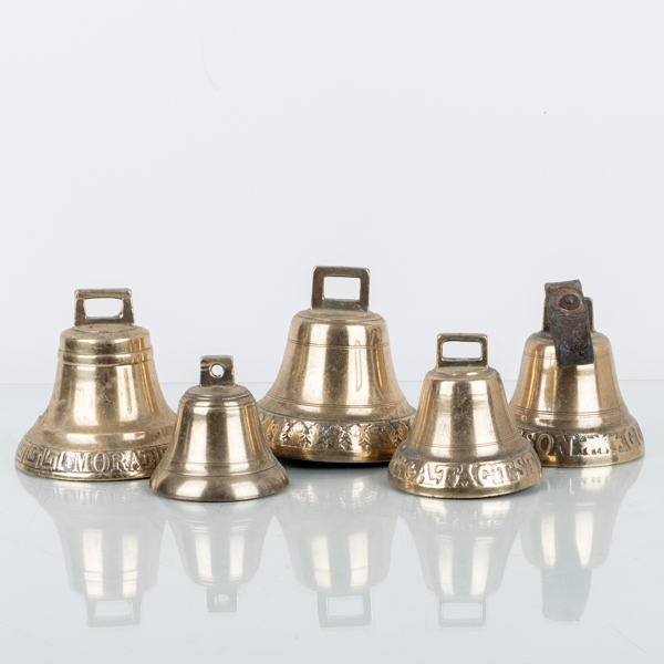 BJÄLLROR, 5 st, malm, bla Mora, 1800-/1900-tal