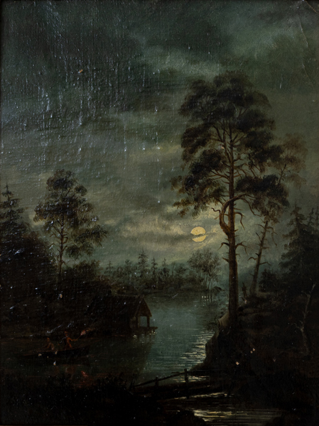 OIDENTIFIERAD KONSTNÄR, olja på duk, otydligt signerad, daterad 1867