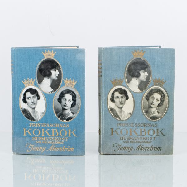PRINSESSORNAS KOKBOK, 2 st, Åhlén & Åkerlunds boktryckeri, Stockholm, 1931 samt 1938
