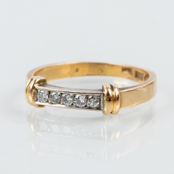 RING, 18k tvåfärgat guld, med diamanter, Heribert Engelbert, Stockholm 1985