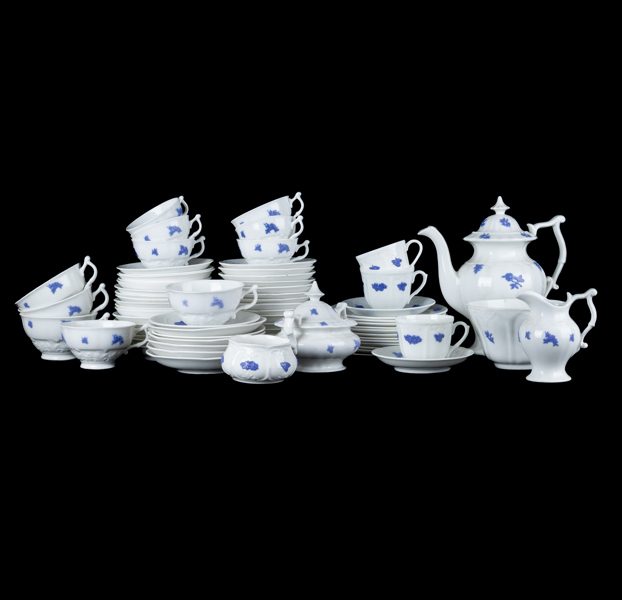 KAFFESERVIS, 43 del, porslin, "Blå Blom", Gustavsberg