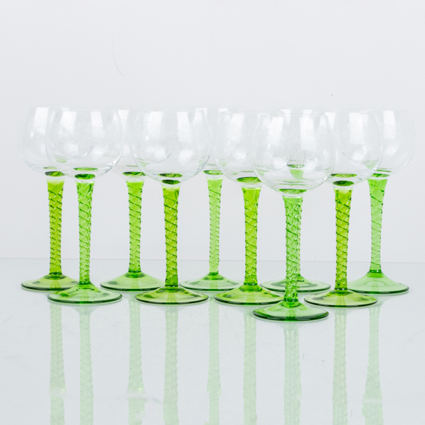 VITVINSREMMARE, 10 st, glas, 1900-talets andra hälft 