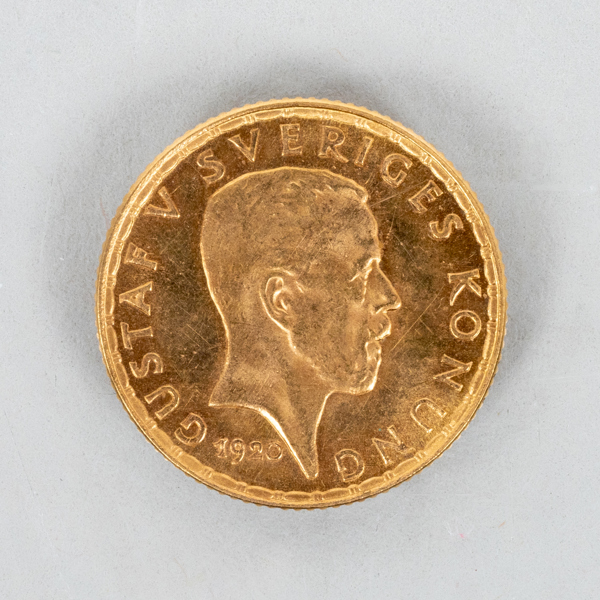 GULDMYNT, Gustav V, "5 kronor", 1920