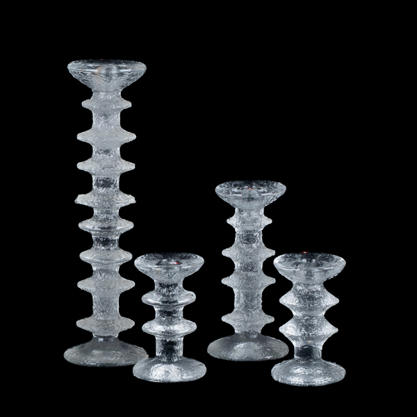TIMO SARPANEVA, 4 st, ljusstakar, glas, "Festivo", Iittala, Finland