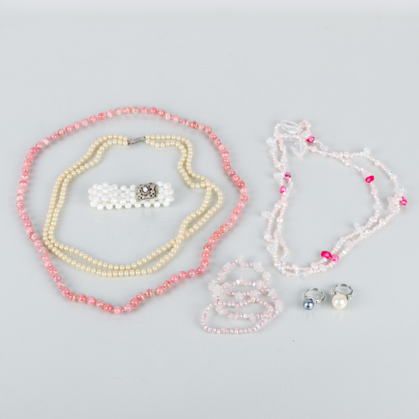 SAMLING SMYCKEN, bla pärlcollier, stencollier