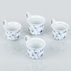 TE- OCH KAFFEKOPPAR, 4 st, porslin, "Musselmalet", Royal Copenhagen, nr 72/73